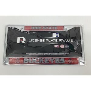 NCAA OHIO STATE BUCKEYES METAL CHROME AUTO TAG FRAME